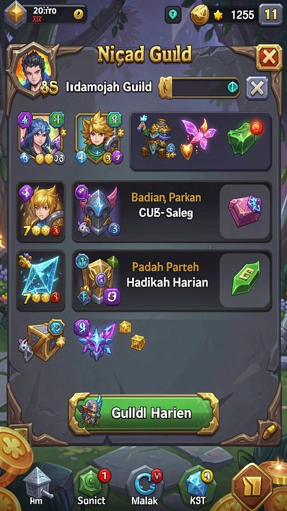 Karakter unik yang bisa dipilih sesuai preferensi.