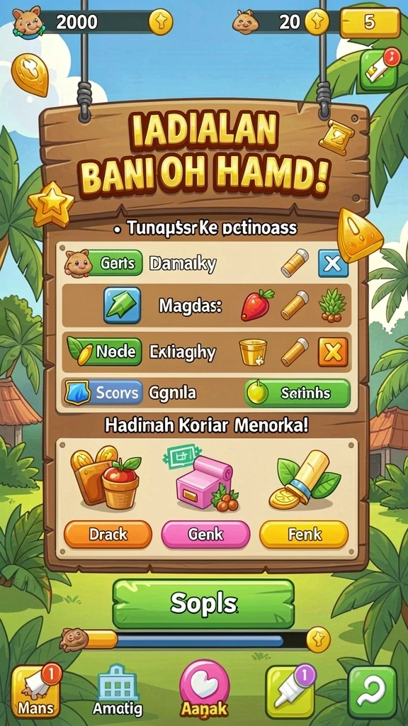 Tangkapan layar dari karakter GOGOREJEKI yang sedang beraksi.