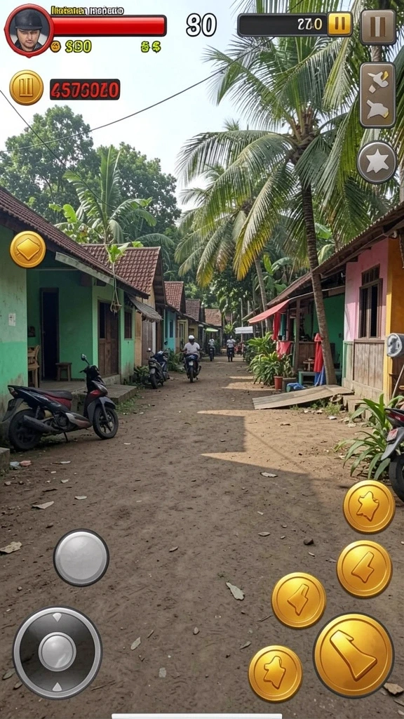 Tangkapan layar gameplay yang menampilkan aksi seru di GUS77.