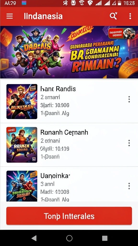Tampilan awal game yang menarik dan penuh warna.