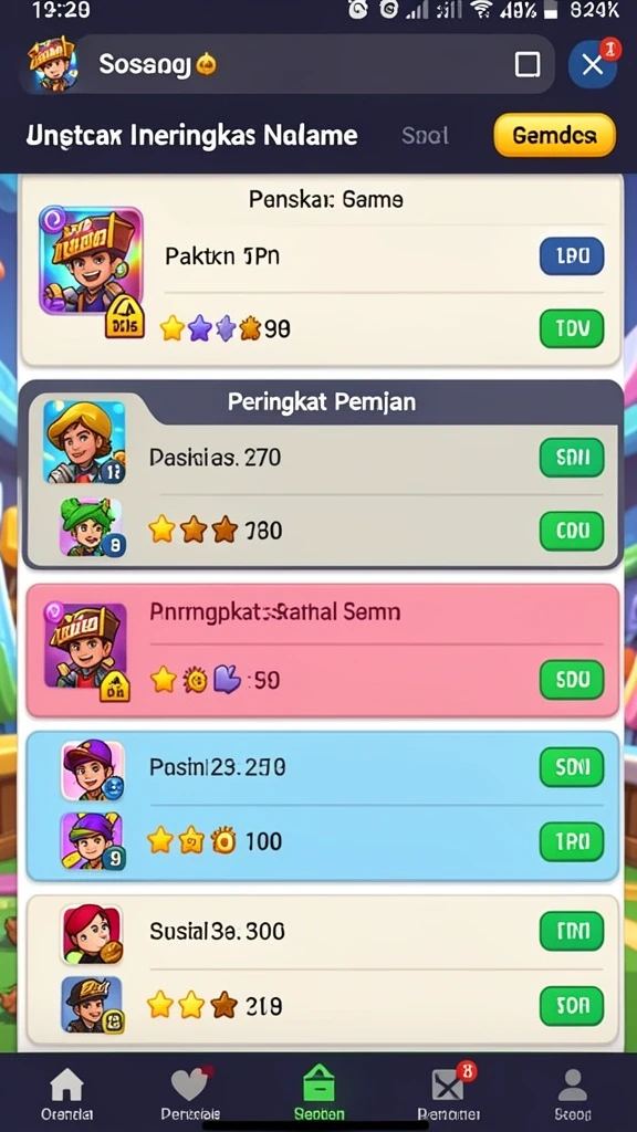 Contoh level permainan yang penuh tantangan.