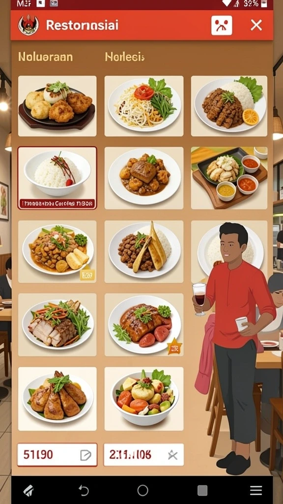 Antarmuka menu yang mudah dinavigasi dan menarik.