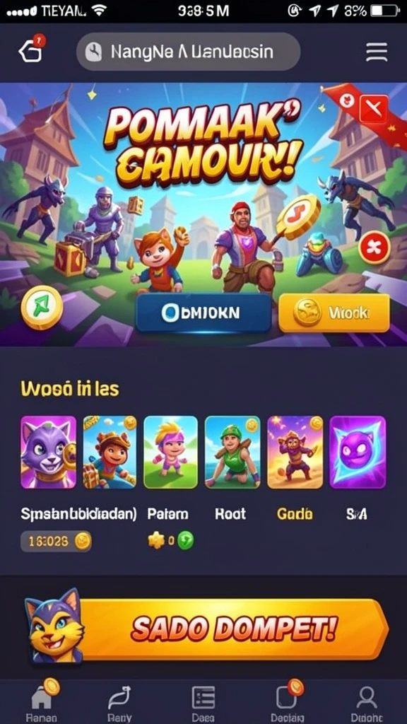 Screenshot menggambarkan aksi seru dalam level permainan.
